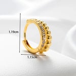 Gold color / 1 Piece Simple Series  Geometric Copper Gold Color Zircon Women's Hoop Earrings 